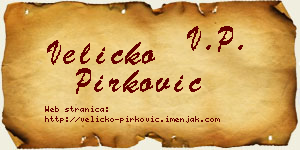 Veličko Pirković vizit kartica